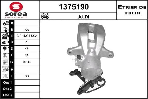 SNRA 1375190 - Тормозной суппорт autospares.lv