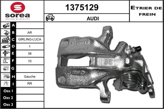 SNRA 1375129 - Тормозной суппорт autospares.lv