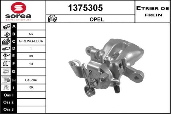 SNRA 1375305 - Тормозной суппорт autospares.lv