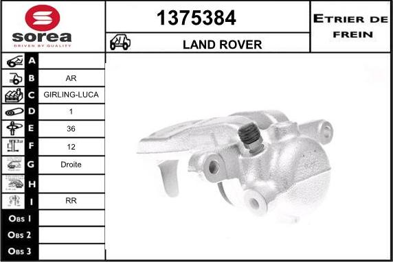 SNRA 1375384 - Тормозной суппорт autospares.lv