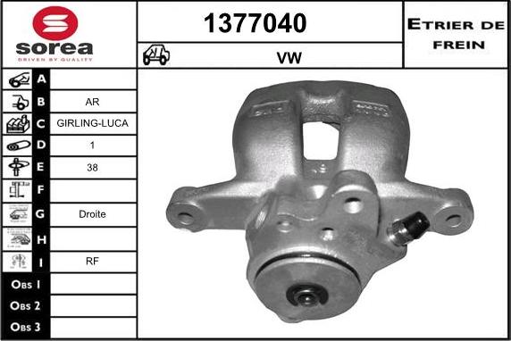 SNRA 1377040 - Тормозной суппорт autospares.lv