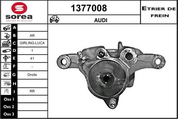 SNRA 1377008 - Тормозной суппорт autospares.lv