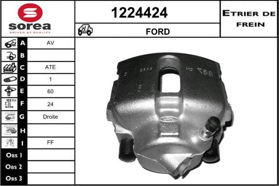 SNRA 1224424 - Тормозной суппорт autospares.lv