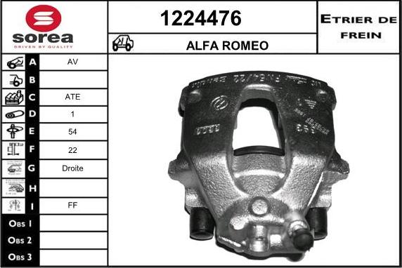 SNRA 1224476 - Тормозной суппорт autospares.lv