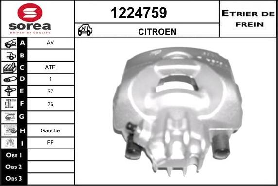 SNRA 1224759 - Тормозной суппорт autospares.lv