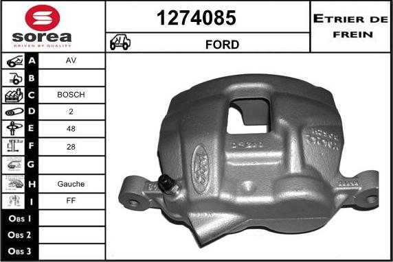 SNRA 1274085 - Тормозной суппорт autospares.lv