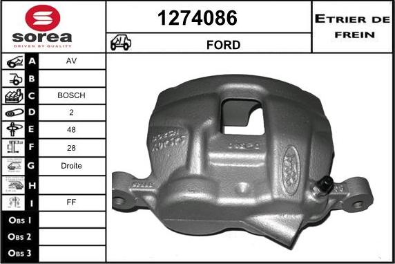 SNRA 1274086 - Тормозной суппорт autospares.lv