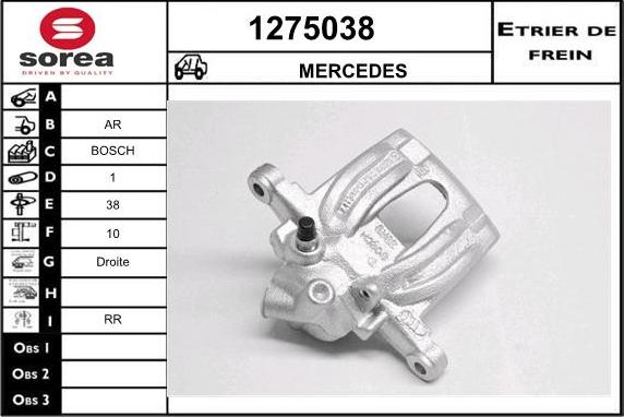 SNRA 1275038 - Тормозной суппорт autospares.lv