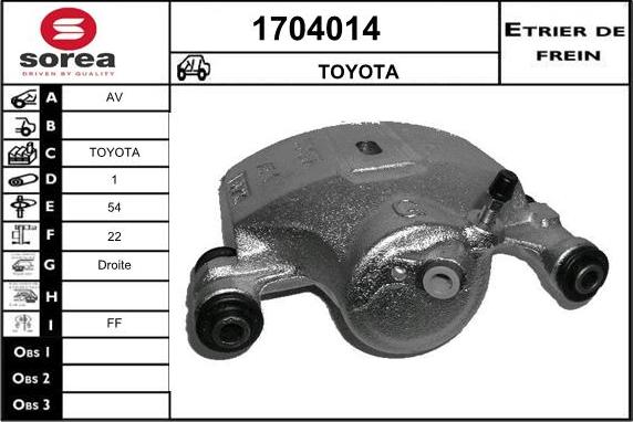 SNRA 1704014 - Тормозной суппорт autospares.lv