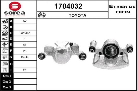 SNRA 1704032 - Тормозной суппорт autospares.lv