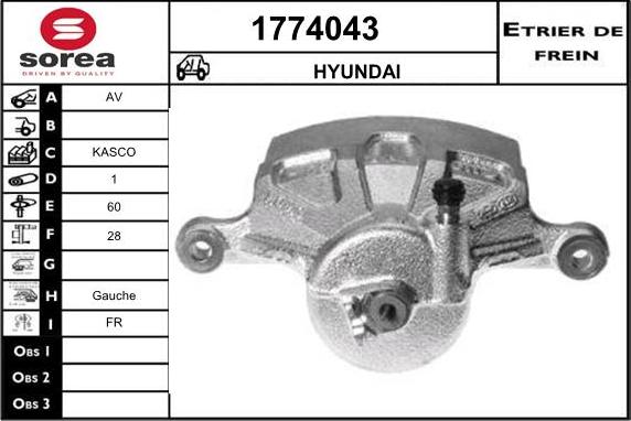 SNRA 1774043 - Тормозной суппорт autospares.lv