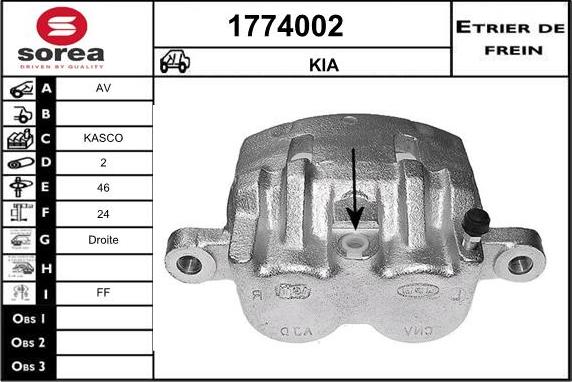 SNRA 1774002 - Тормозной суппорт autospares.lv