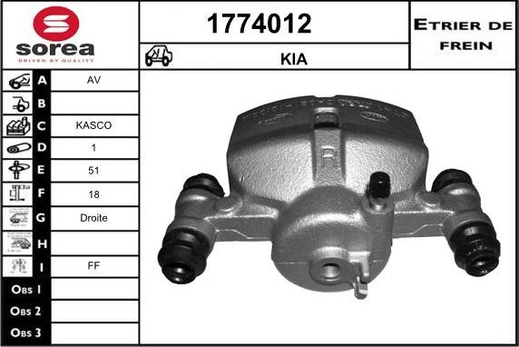 SNRA 1774012 - Тормозной суппорт autospares.lv