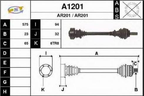 SNRA A1201 - Приводной вал autospares.lv