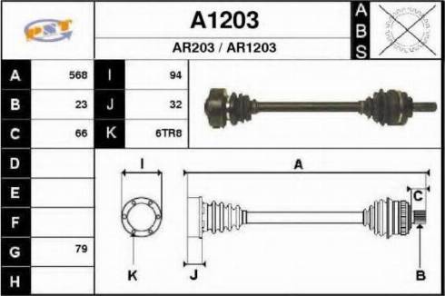 SNRA A1203 - Приводной вал autospares.lv