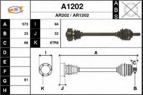 SNRA A1202 - Приводной вал autospares.lv