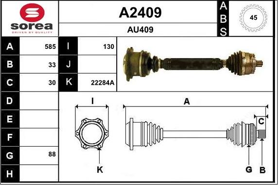 SNRA A2409 - Приводной вал autospares.lv