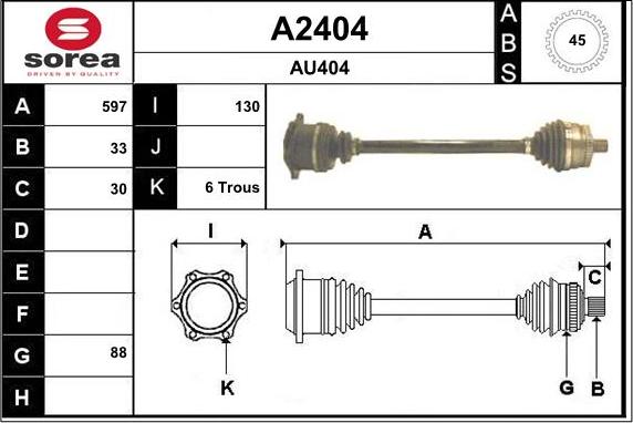 SNRA A2404 - Приводной вал autospares.lv