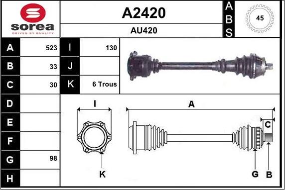 SNRA A2420 - Приводной вал autospares.lv