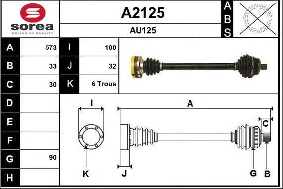 SNRA A2125 - Приводной вал autospares.lv