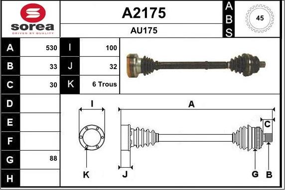 SNRA A2175 - Приводной вал autospares.lv