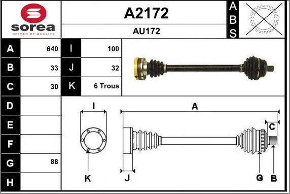 SNRA A2172 - Приводной вал autospares.lv