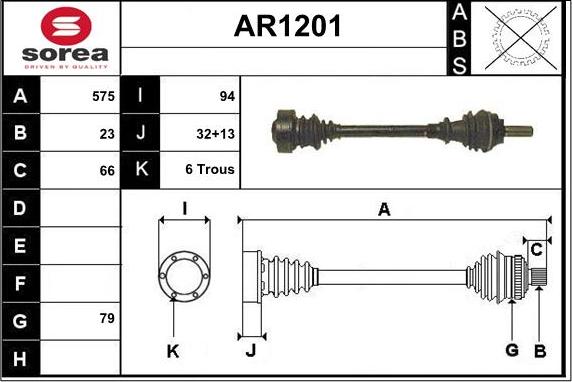 SNRA AR1201 - Приводной вал autospares.lv