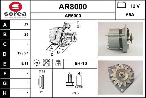 SNRA AR8000 - Генератор autospares.lv