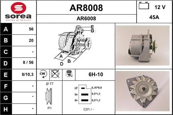 SNRA AR8008 - Генератор autospares.lv