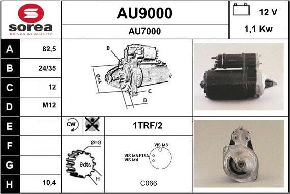 SNRA AU9000 - Стартер autospares.lv