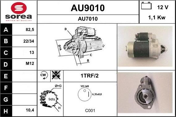 SNRA AU9010 - Стартер autospares.lv