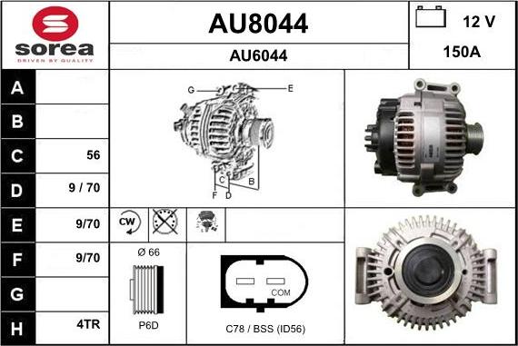 SNRA AU8044 - Генератор autospares.lv