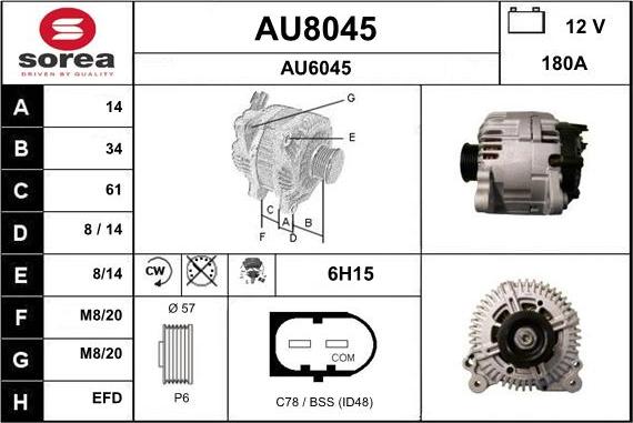 SNRA AU8045 - Генератор autospares.lv