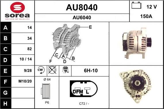 SNRA AU8040 - Генератор autospares.lv