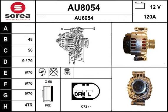 SNRA AU8054 - Генератор autospares.lv