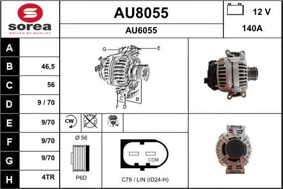 SNRA AU8055 - Генератор autospares.lv