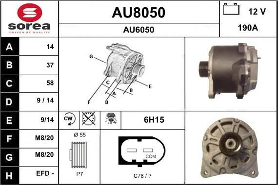 SNRA AU8050 - Генератор autospares.lv