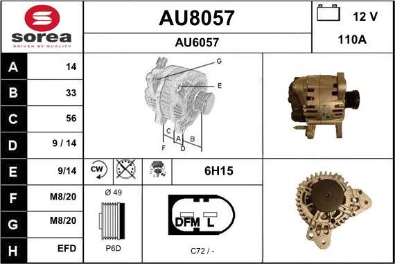 SNRA AU8057 - Генератор autospares.lv