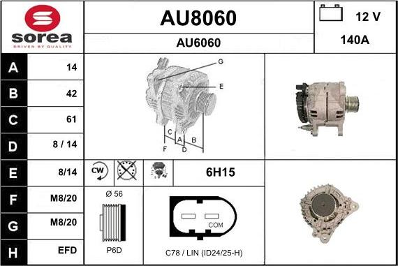 SNRA AU8060 - Генератор autospares.lv