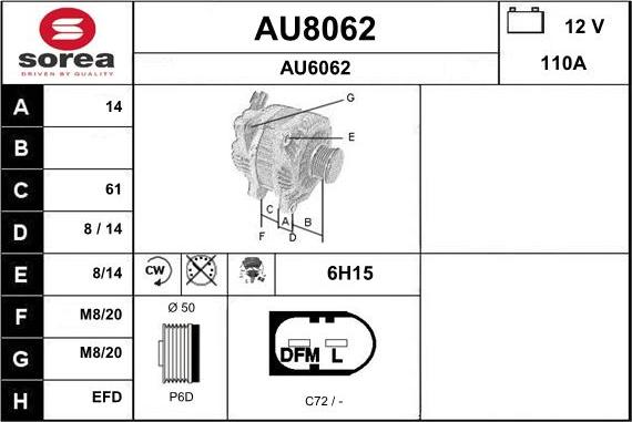 SNRA AU8062 - Генератор autospares.lv