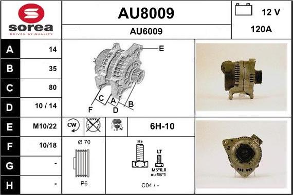 SNRA AU8009 - Генератор autospares.lv