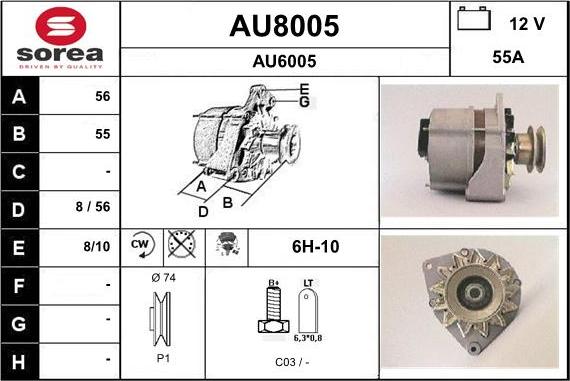 SNRA AU8005 - Генератор autospares.lv