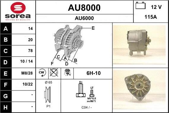 SNRA AU8000 - Генератор autospares.lv