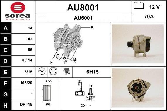 SNRA AU8001 - Генератор autospares.lv