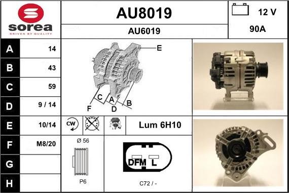 SNRA AU8019 - Генератор autospares.lv