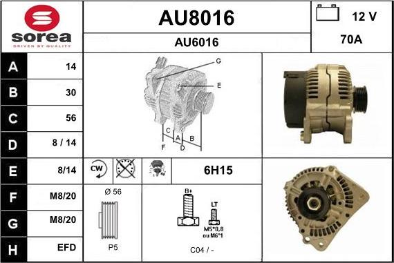 SNRA AU8016 - Генератор autospares.lv