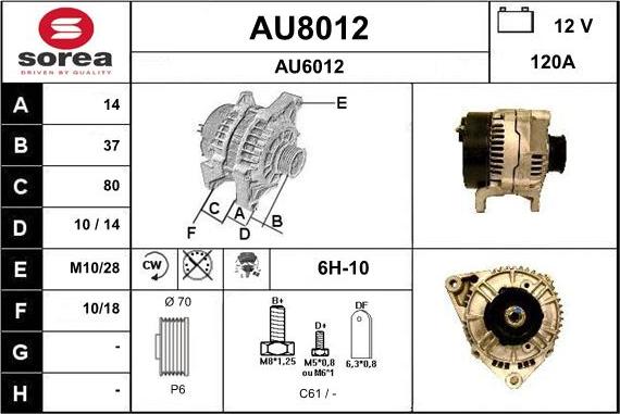 SNRA AU8012 - Генератор autospares.lv