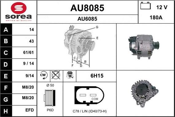 SNRA AU8085 - Генератор autospares.lv