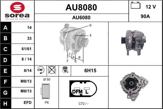 SNRA AU8080 - Генератор autospares.lv