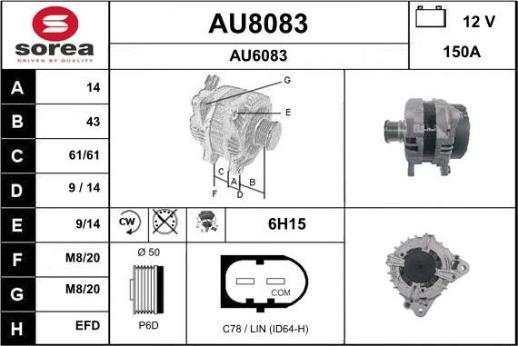 SNRA AU8083 - Генератор autospares.lv